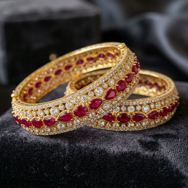 Ruby Studded Bangle