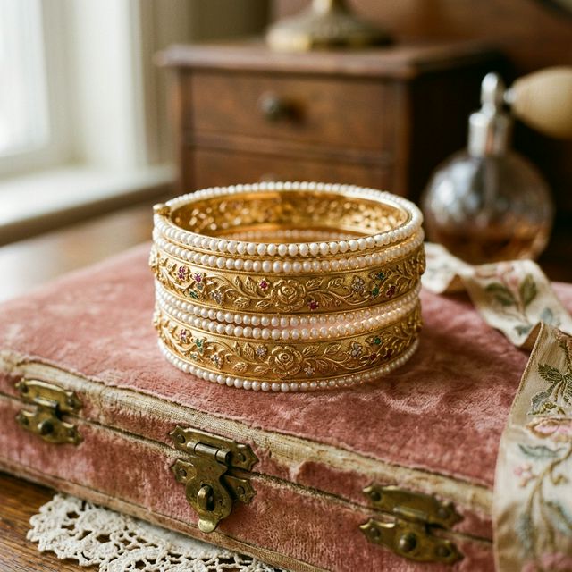 Pearl Beaded Bangle